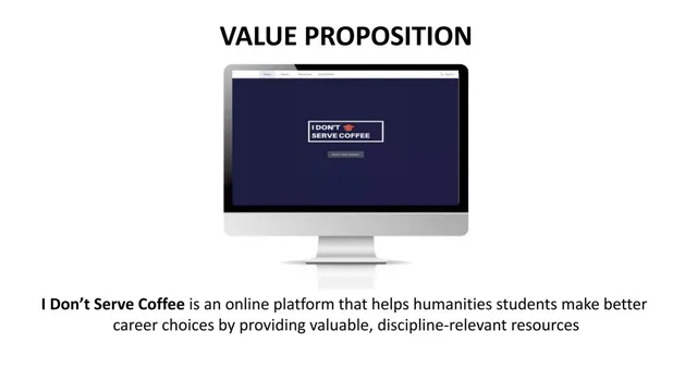 Product / solution slide 3 from I Don't Serve Coffee