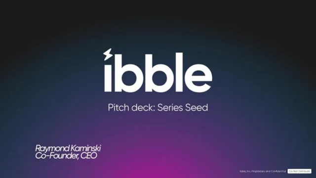 Ibble pitch deck cover