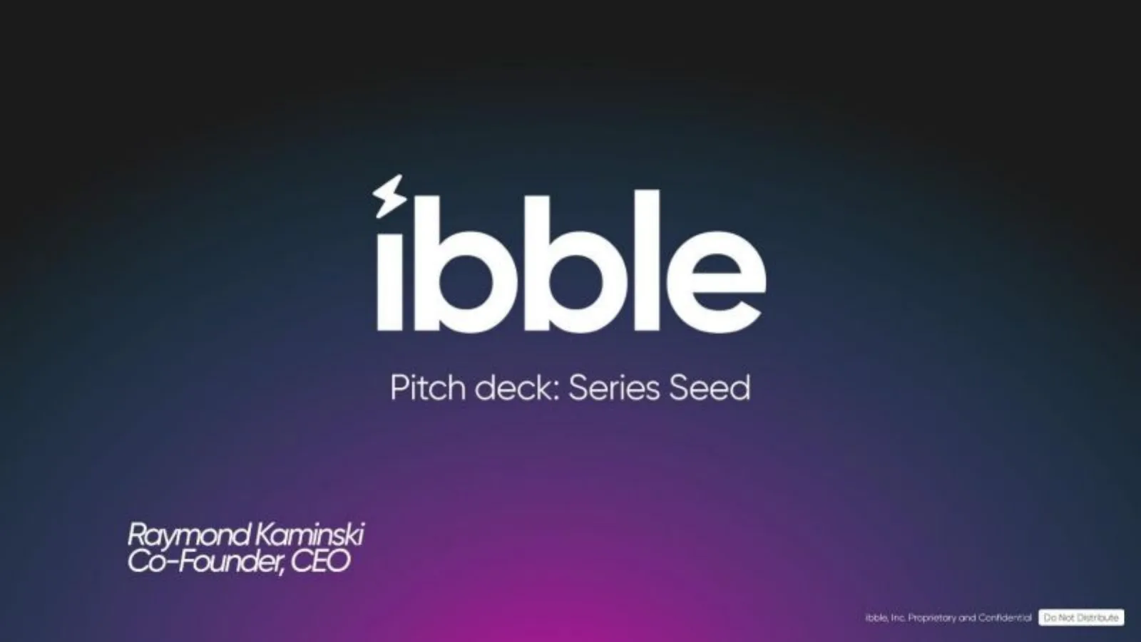 Ibble pitch deck slide
