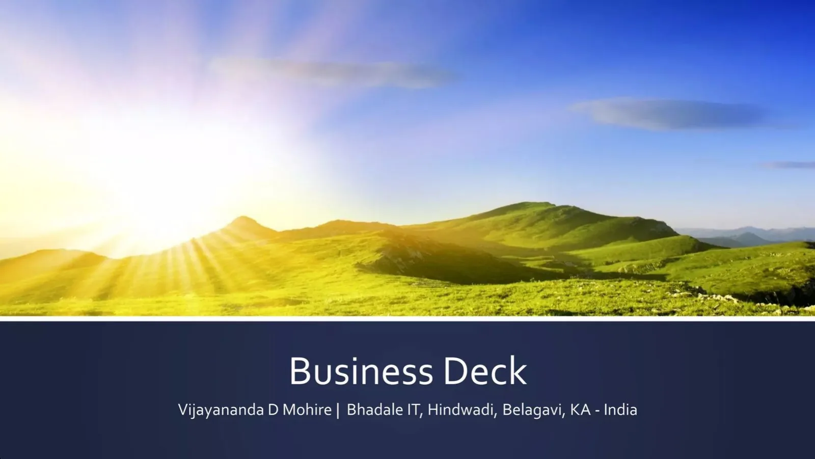 Bhadale IT pitch deck slide