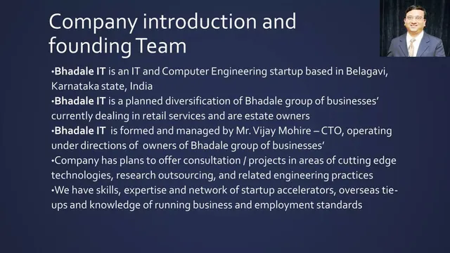 Company overview slide 2 from Bhadale IT