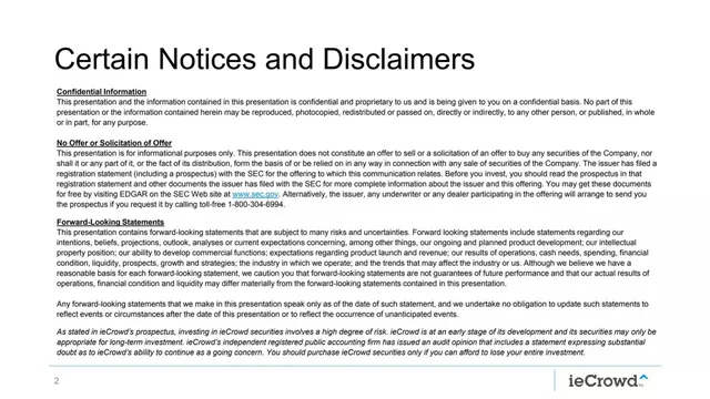 Disclaimer slide 2 from ieCrowd