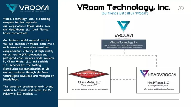 Company overview slide 3 from VRoom (Immersive Media Distribution)