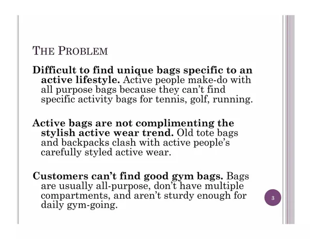 Problem slide 3 from Ing bags