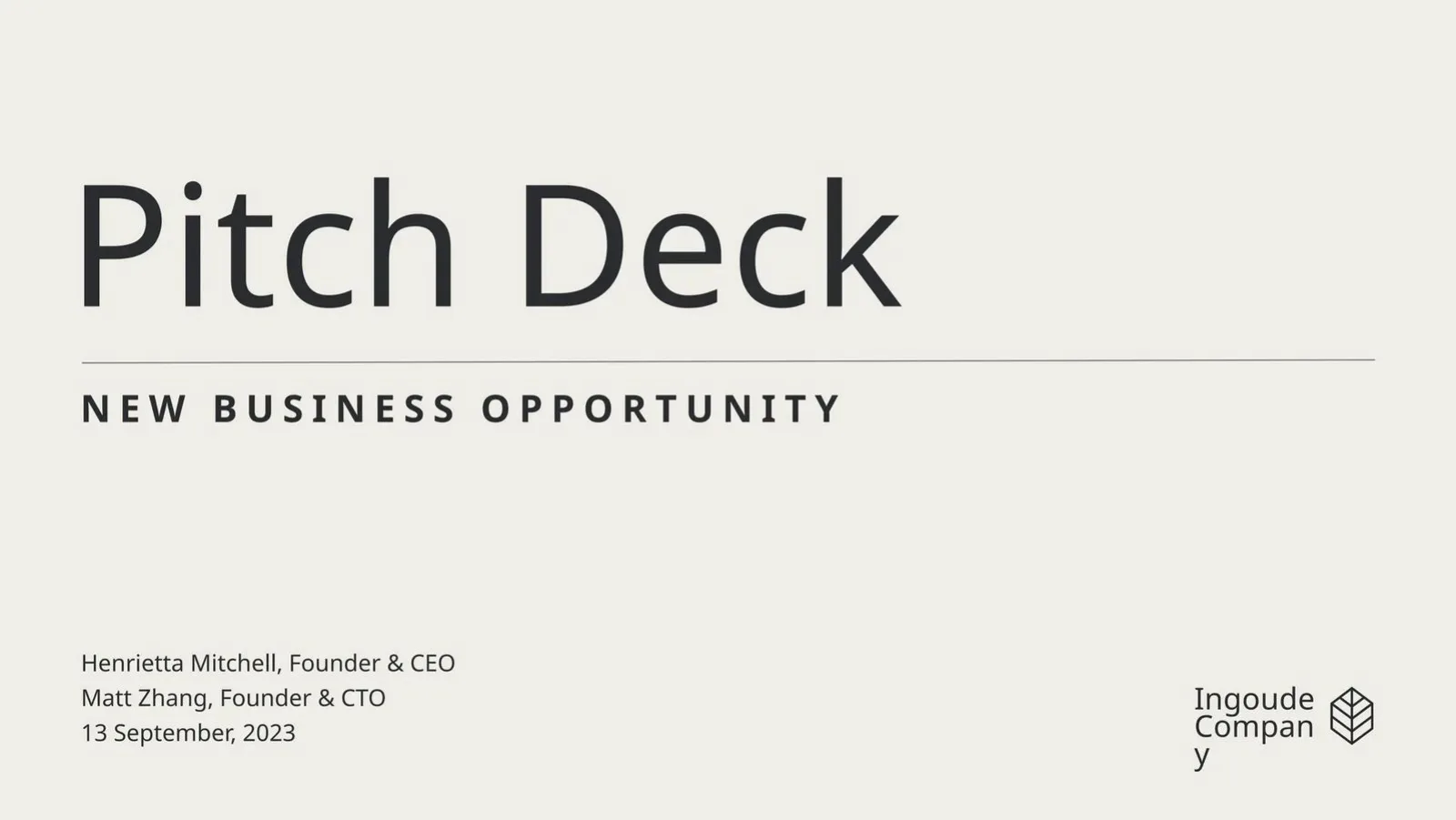 Ingoude pitch deck slide