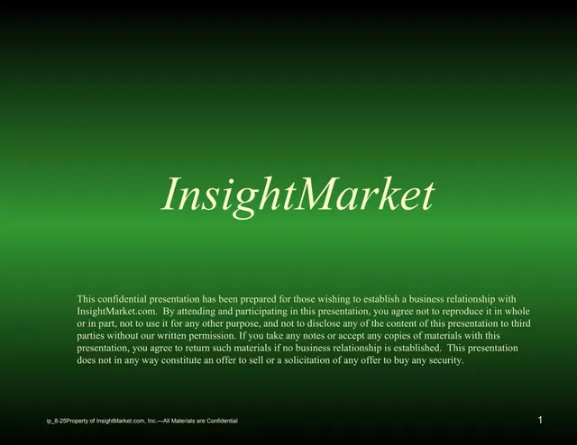 Insight Market (wannaBet) pitch deck cover