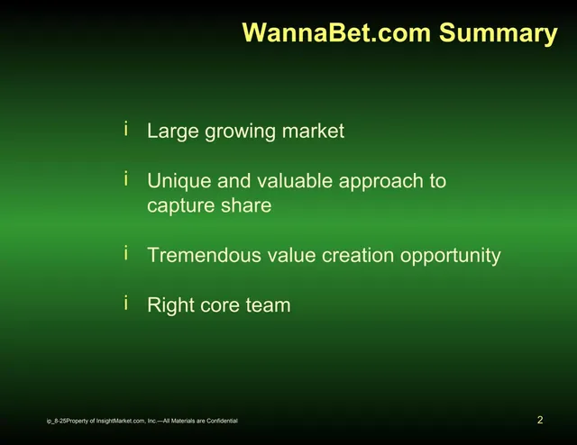 Cover slide 2 from Insight Market (wannaBet)