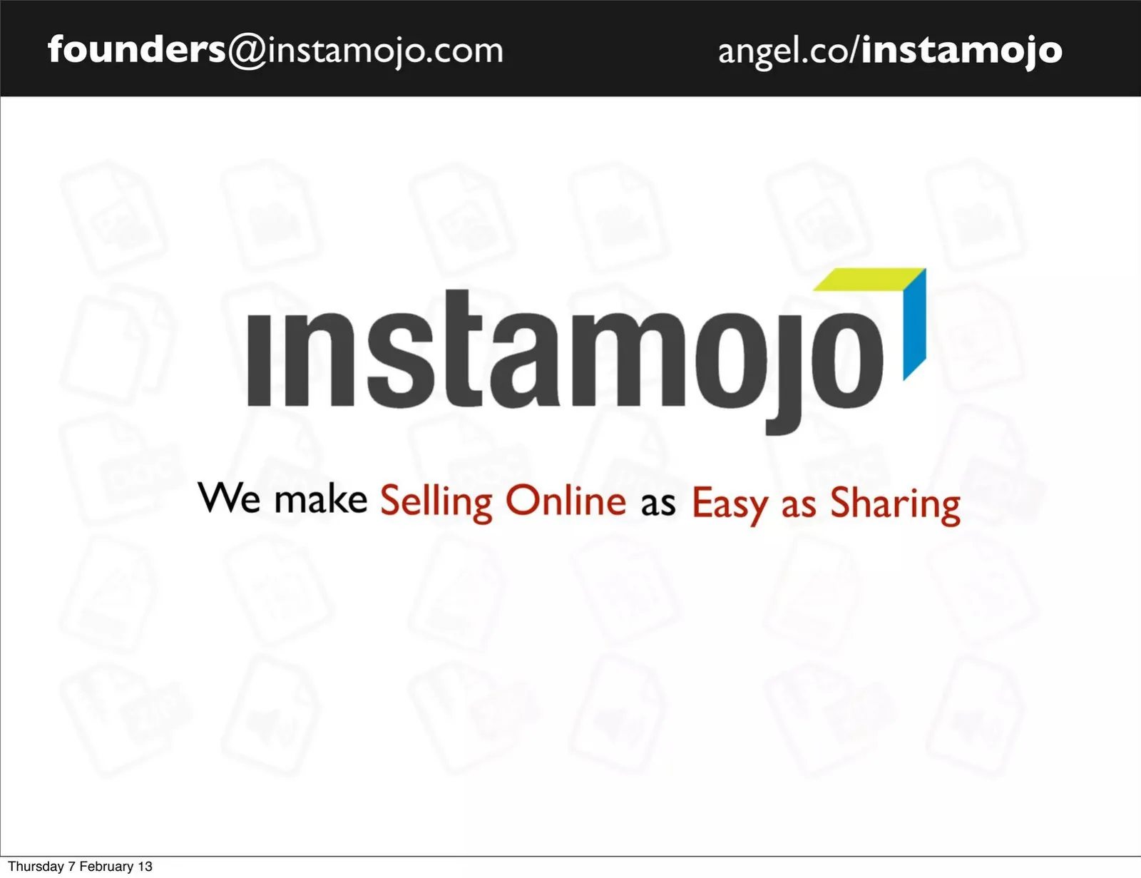 Instamojo pitch deck slide