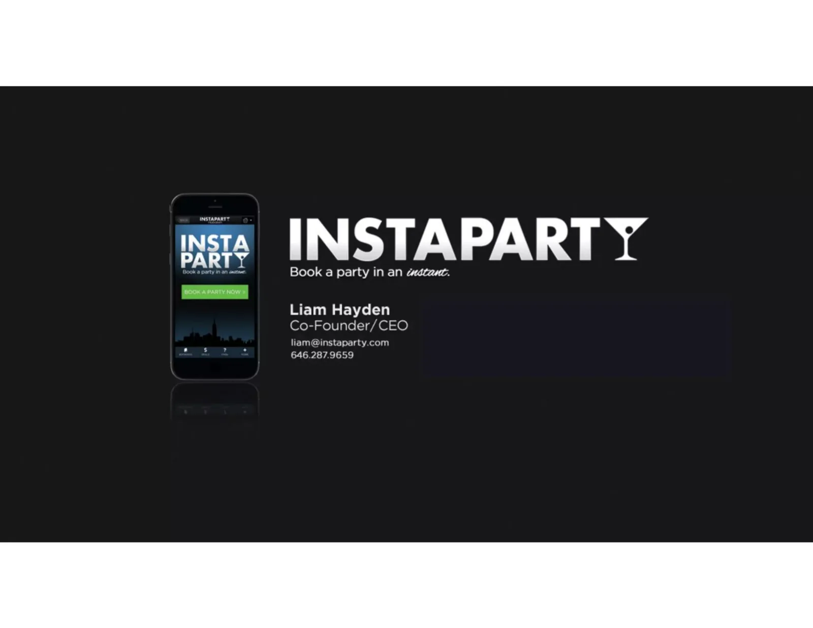 Instaparty pitch deck slide