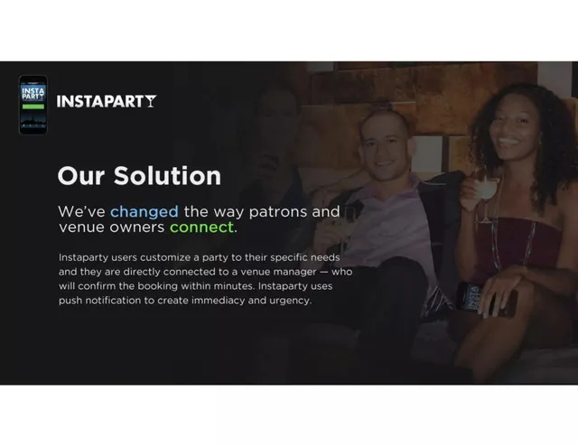 Product / solution slide 3 from Instaparty