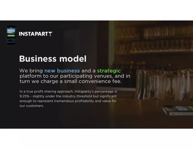 Business model / revenue streams slide 4 from Instaparty