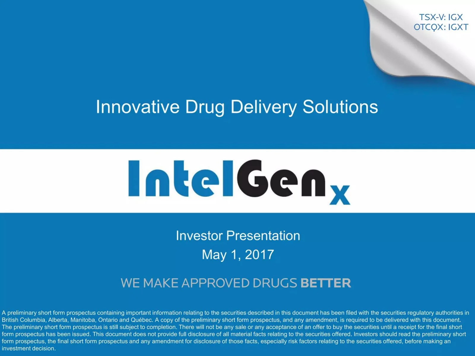 IntelGenX pitch deck slide