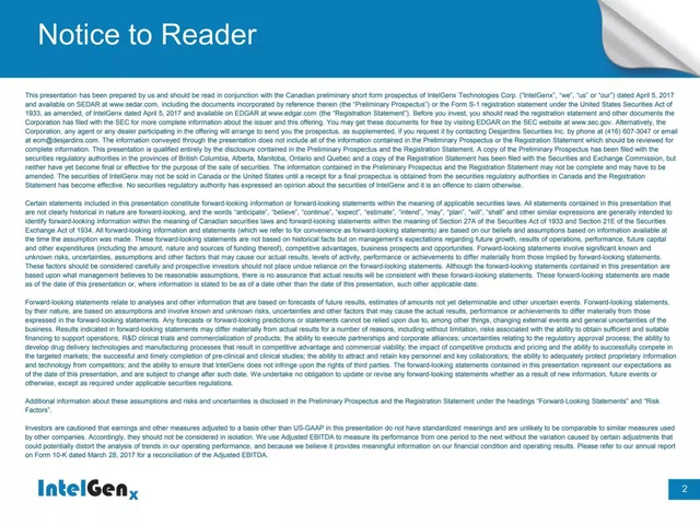 Disclaimer slide 2 from IntelGenX