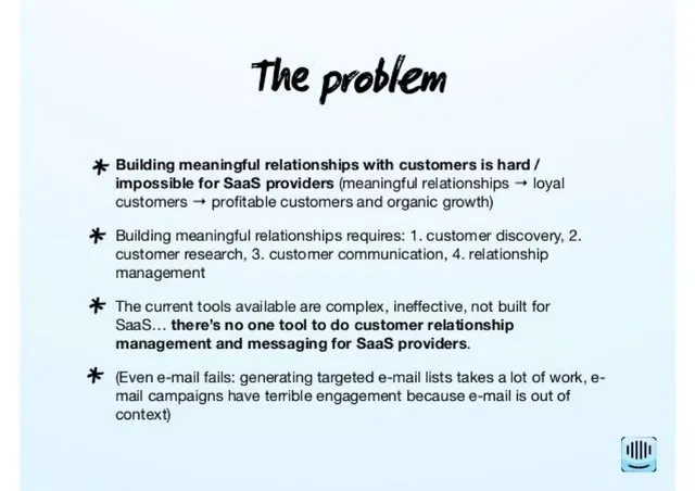 Problem slide 3 from Intercom