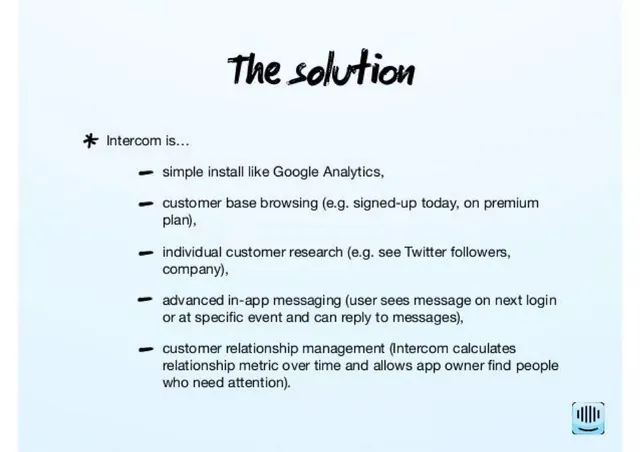 Product / solution slide 4 from Intercom