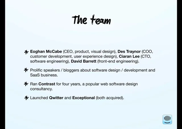 Team slide 2 from Intercom