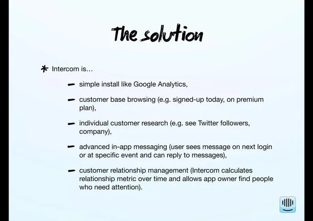 Product / solution slide 4 from Intercom