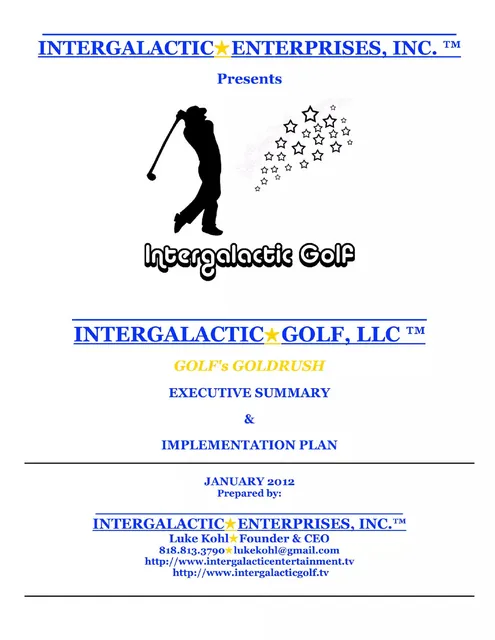 Intergalactic Enterprises, Inc. pitch deck cover