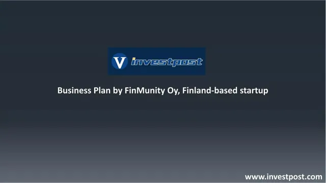 Invest post (FinMunity Oy) pitch deck cover
