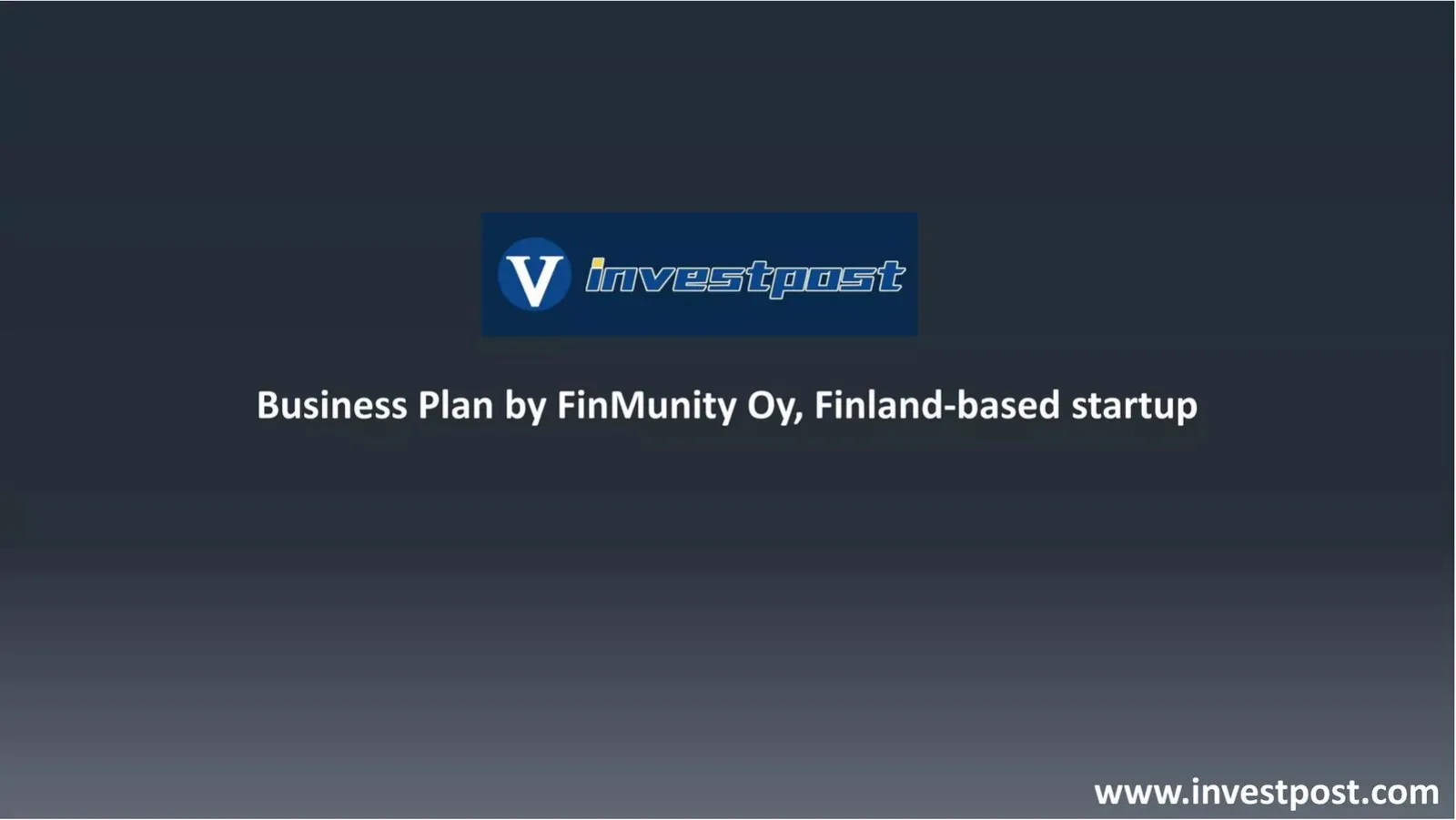 Invest post (FinMunity Oy) pitch deck slide