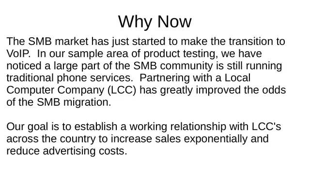 Why now slide 6 from iON (Ion Integrated Systems / Ion Office Dialer)