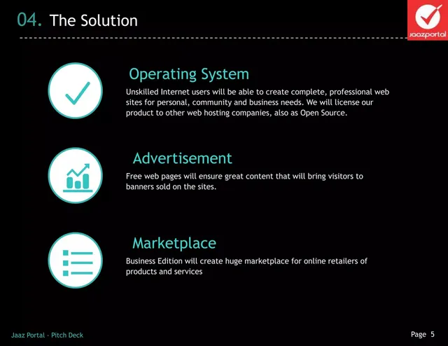 Product / solution slide 5 from Jaaz Portal Ltd