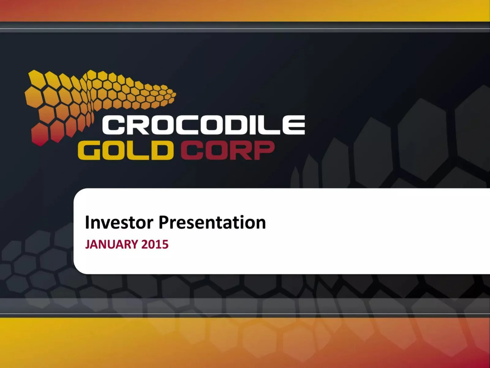 Crocodile Gold Corp pitch deck slide