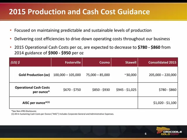 Financials slide 6 from Crocodile Gold Corp