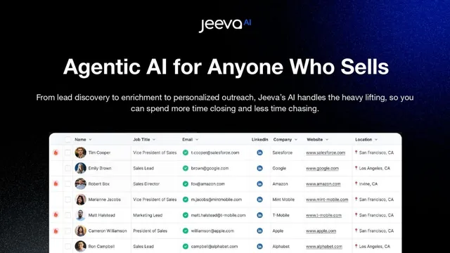 Jeeva AI pitch deck cover