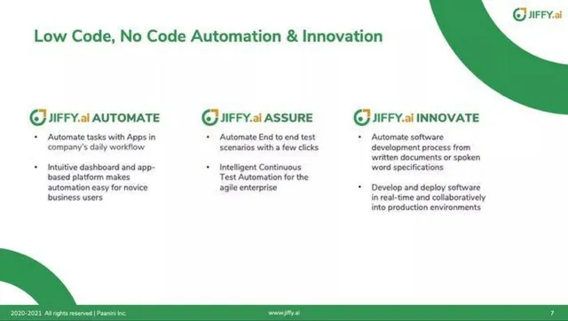 Product / solution slide 8 from Jiffy.ai