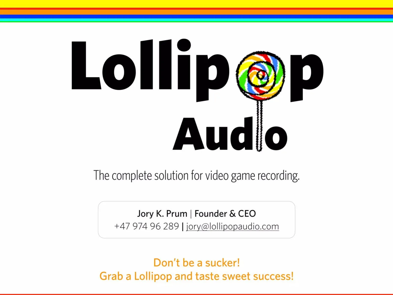 Lollipop Audio pitch deck slide