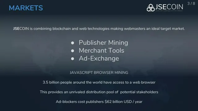 Market sizing / opportunity slide 3 from JSEcoin