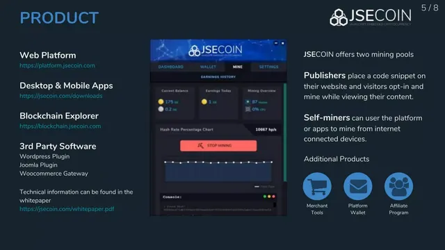 Product / solution slide 5 from JSEcoin