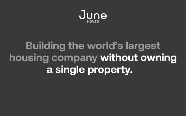June Homes pitch deck cover