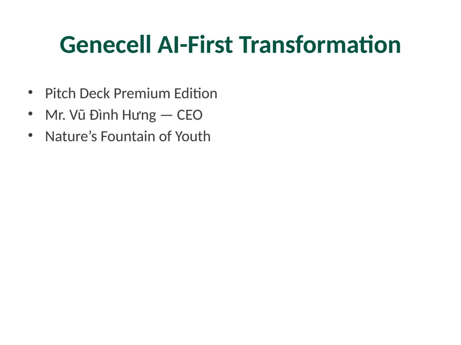 Genecell pitch deck slide