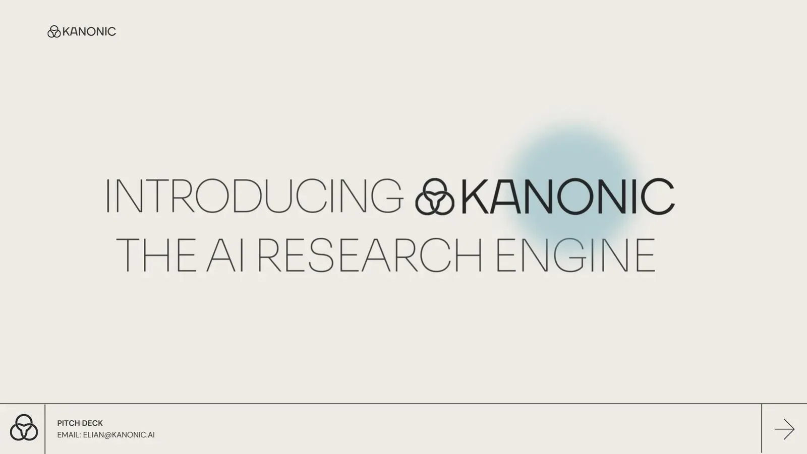 KANONIC pitch deck slide
