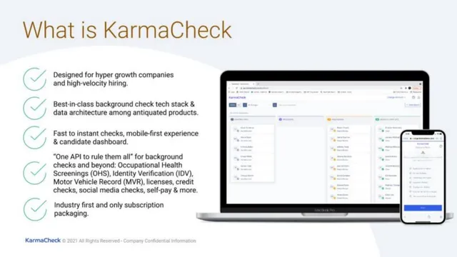 Product / solution slide 10 from KarmaCheck