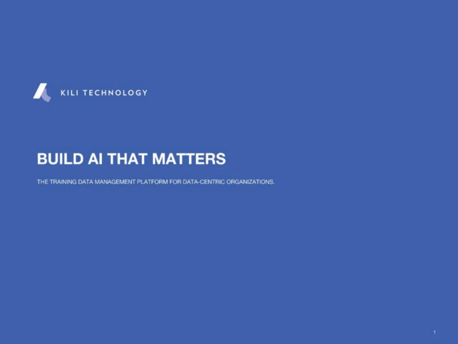 Kili Technology pitch deck slide