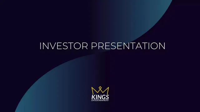Kings Entertainment pitch deck cover