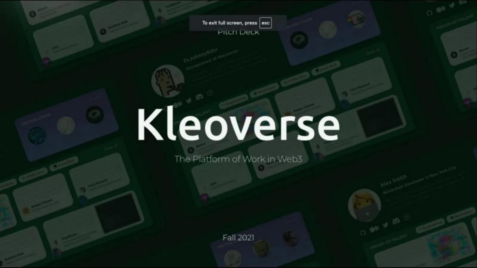 Kleoverse pitch deck slide