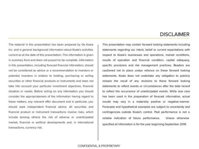 Disclaimer slide 2 from Koala