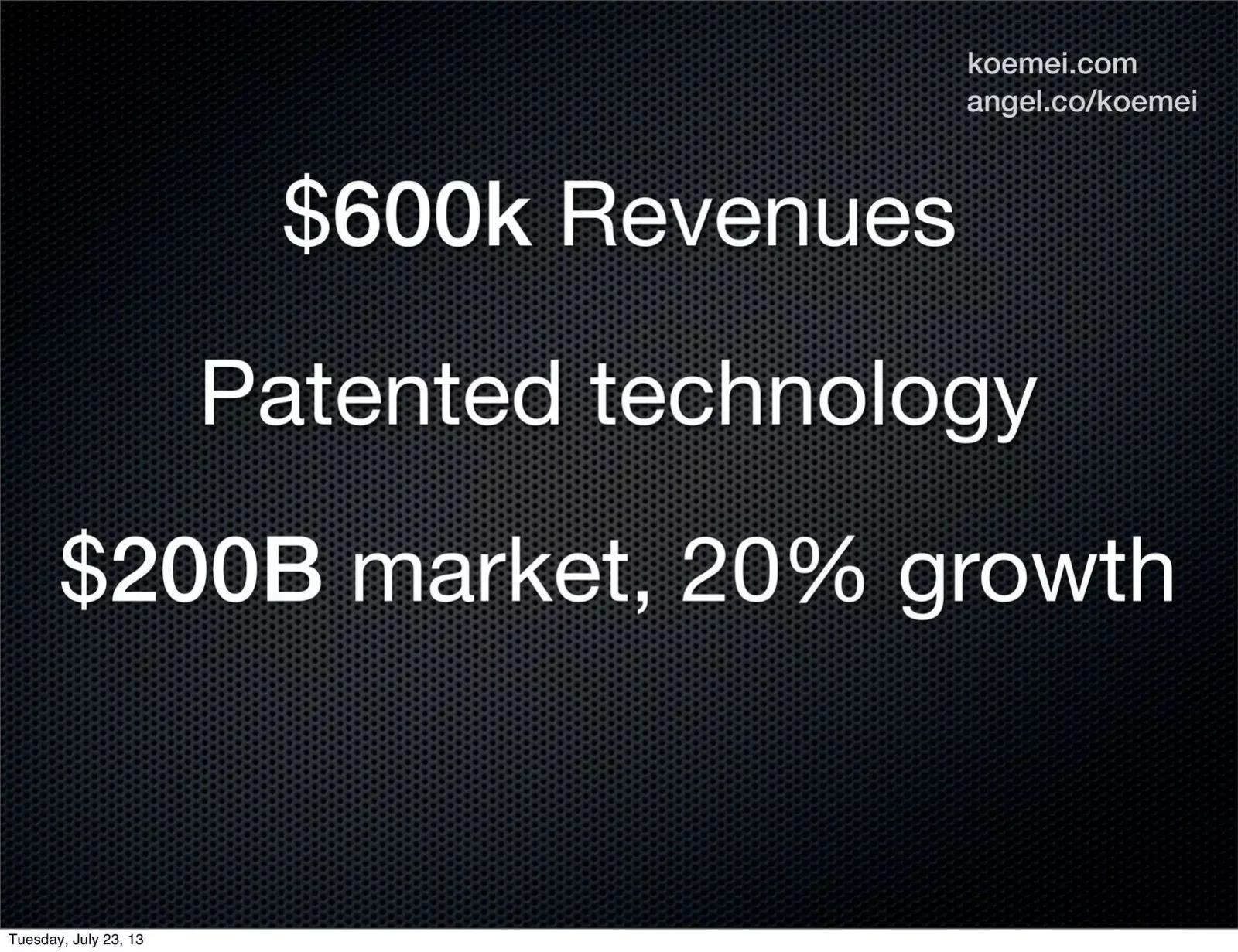 Koemei pitch deck slide