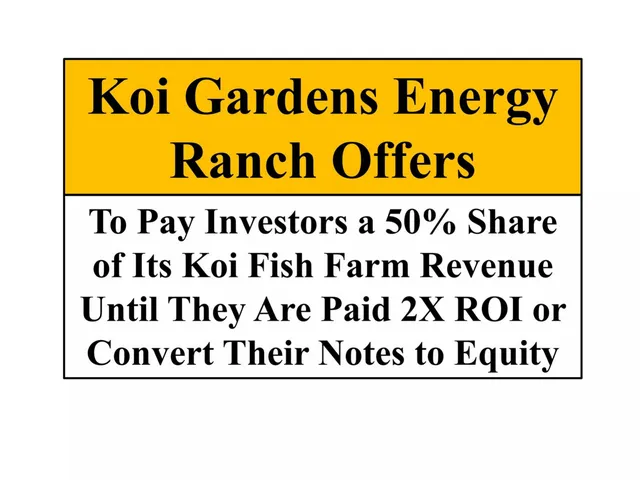 Ask & use of funds slide 2 from Koi Gardens Energy Ranch