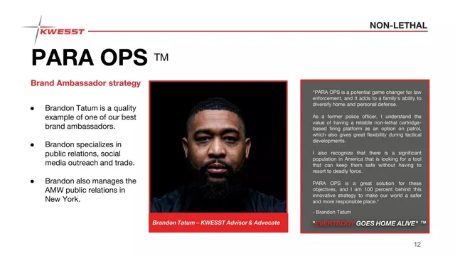 Reviews / testimonials / feedback slide 12 from KWESST