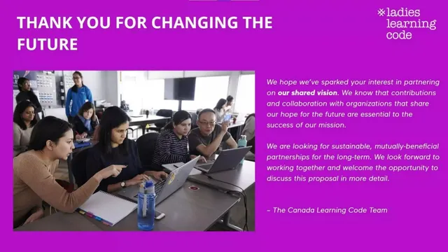 Thank you slide 7 from Ladies Learning Code