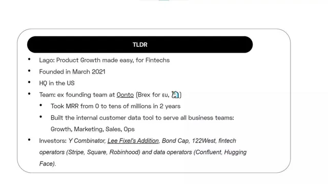 Company overview slide 2 from Lago