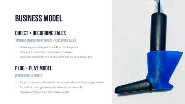 Business model / revenue streams slide 4 from Axcess Instruments