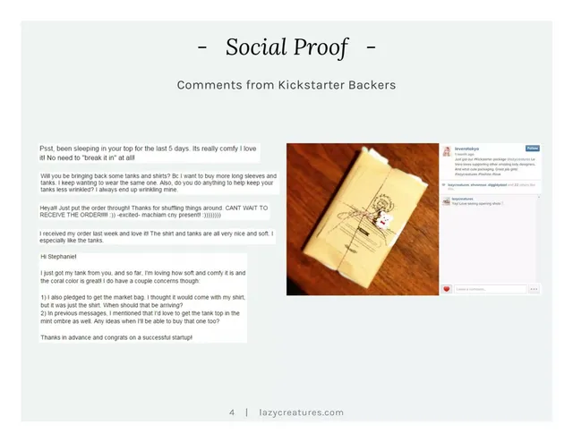 Reviews / testimonials / feedback slide 5 from Lazy Creatures