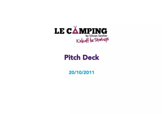 Le Camping pitch deck cover