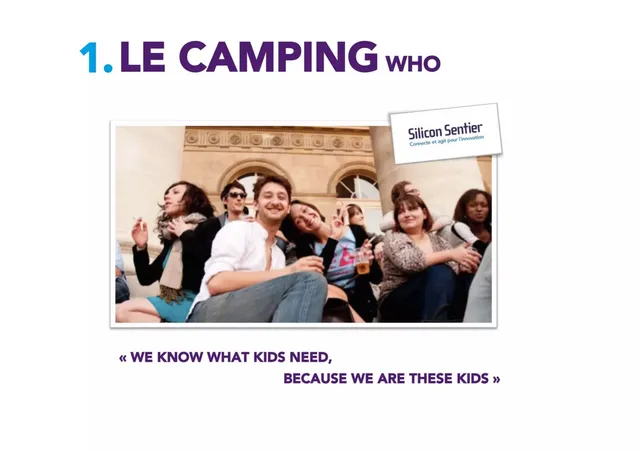 Section divider slide 4 from Le Camping